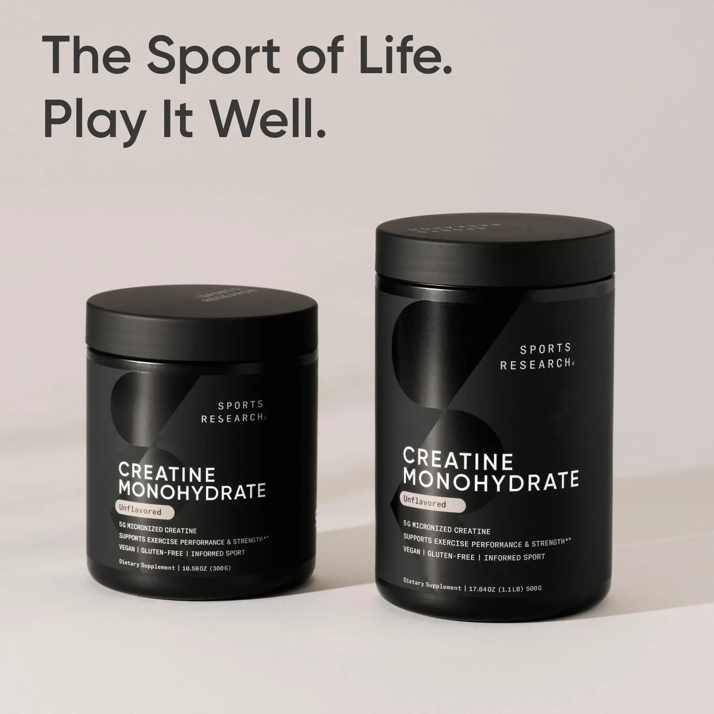Sports Research Creatine Monohydrate - Gain Lean Muscle, Improve Performance and Strength and Support Workout Recovery - 5 g Micronized Creatine - 10.58 oz Sports Research