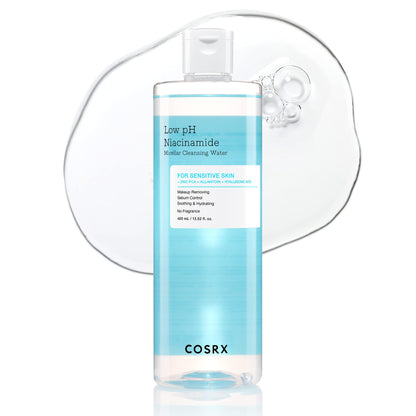 COSRX Low pH Niacinamide Cleansing Water for Sensitive Skin, 13.52 fl.oz COSRX