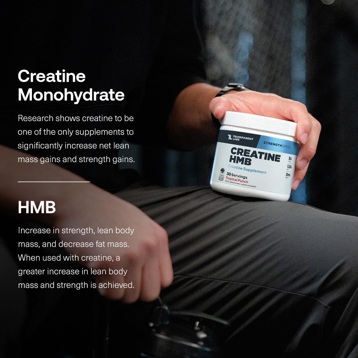 Transparent Labs Hydrate Electrolytes Powder (40 Servings, Tropical Punch) & Creatine HMB (30 Servings, Unflavored)