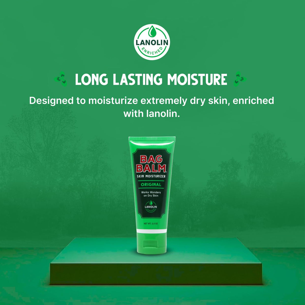Bag Balm Vermont's Original Hand Moisturizer, Hand Balm for Dry Skin, Cracked Hands, Heels & Dry Hands Treatment, For Dogs and More Ointment, Dry Skin Lotion (2oz Tube (Pack of 2)) Bag Balm