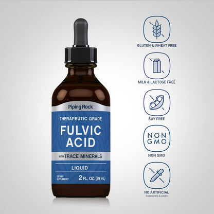Piping Rock Liquid Fulvic Acid Drops | 2 fl oz | with Trace Minerals | Ionic Supplement | Vegetarian, Non-GMO & Gluten Free Piping Rock