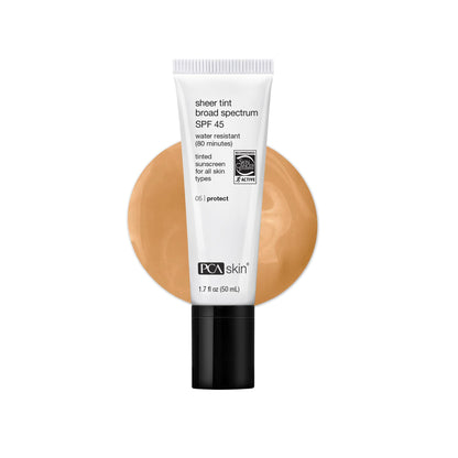 PCA SKIN Sheer Tint Broad Spectrum SPF 45 Tinted Face Sunscreen, 1.7 oz PCA SKIN