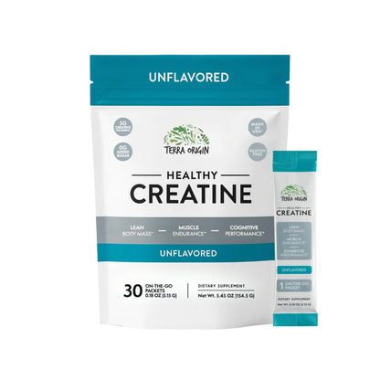 TERRA ORIGIN Healthy Creatine Micronized Monohydrate Powder | 30 Stick Packs | Support for Muscle and Cognitive Performance* | Supplement for Women and Men TERRA ORIGIN