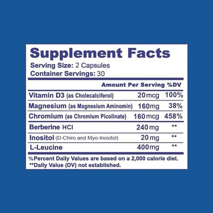METFORMINA Natural - Weight Loss Aid - Metabolism Support - Dr Salomon (60 Capsules) Ni una dieta más