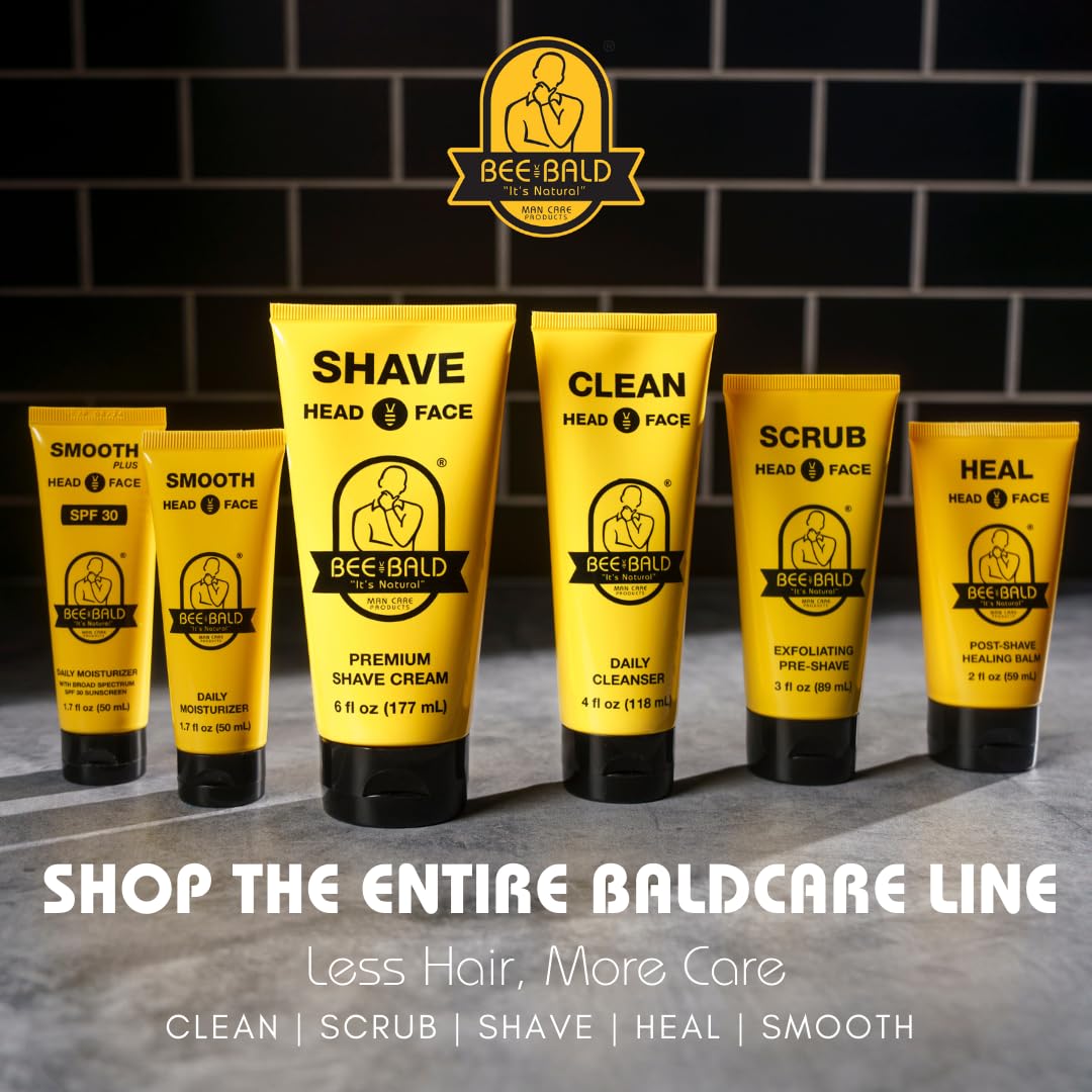 Bee Bald SMOOTH+ Head & Face Sunscreen SPF 30, Scalp Moisturizer, 1.7 fl oz Bee Bald