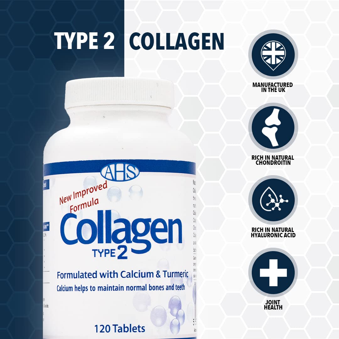 AHS Collagen Type 2 120 Tablets - 4500MG Per Day - Formulated with Calcium and Turmeric AHS buy australia supplements
