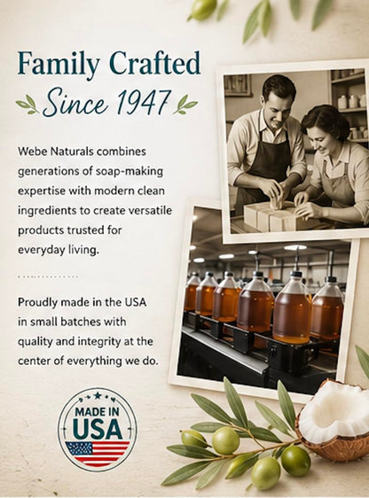 WEBE Naturals Pure Unscented Castile Soap Refill, 64 Oz WEBE