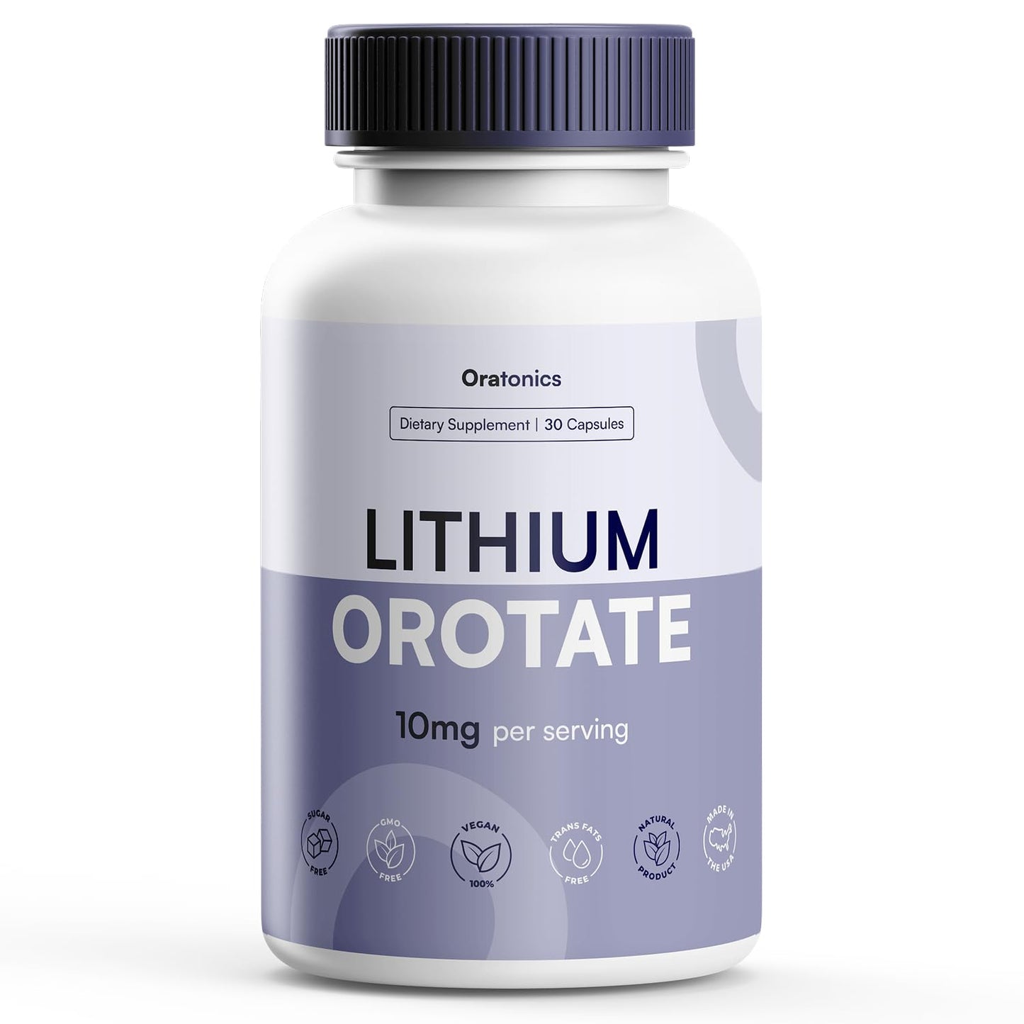 Oratonics Lithium Orotate 10mg – Trace Mineral Lithium Supplement for Daily Balance & Cognitive Clarity – Low-Dose, Highly Absorbable Formula – Vegan ORATONICS