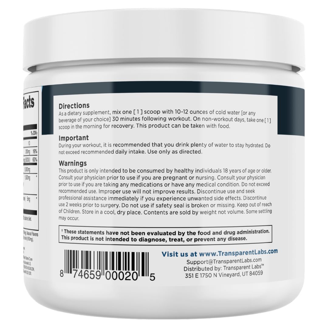 Transparent Labs Creatine HMB - Creatine Monohydrate Powder with HMB for Muscle Growth, Increased Strength, Enhanced Energy Output, and Improved Athletic Performance - 30 Servings, Unflavored