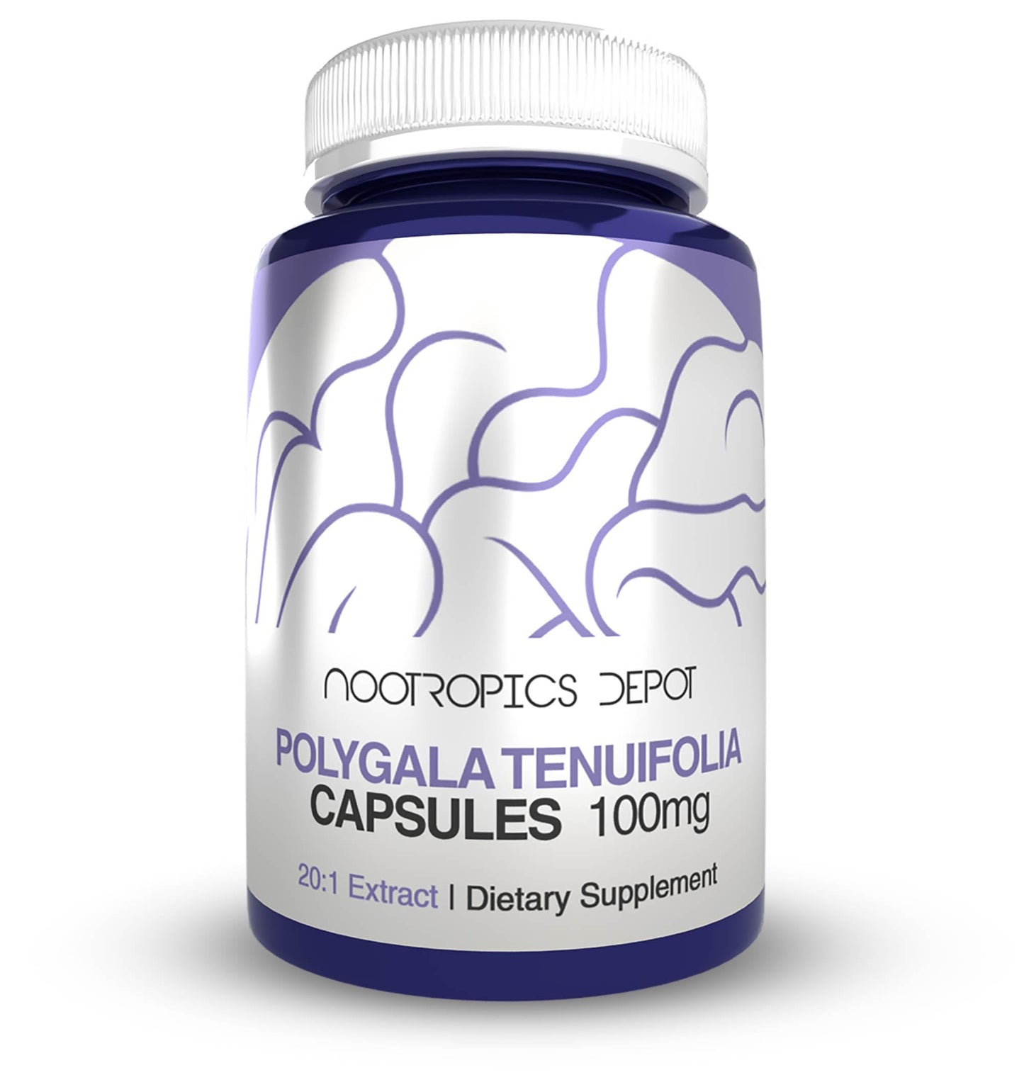Nootropics Depot Polygala tenuifolia Capsules | 100mg | 90 Count | 20:1 Extract | Yuan Zhi | Promotes Cognitive Function, Learning and Memory | Supports Healthy Stress Levels | Adaptogen Supplement