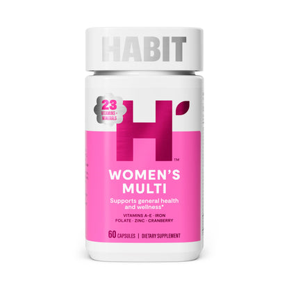 Habit Womens Multi Supplement (60 Capsules) - New Look, Supports General Health & Wellness, 23 Essential Vitamins and Minerals, Fruit extracts H' Habit