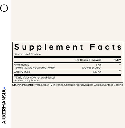 Codeage Akkermansia Muciniphila Probiotic Supplement - 3-Month Supply of Akkermansia & Chicory Inulin - Daily Synbiotic Probiotic Chicory Root - 100 Million AFUs - Gluten-Free - 90 Capsules