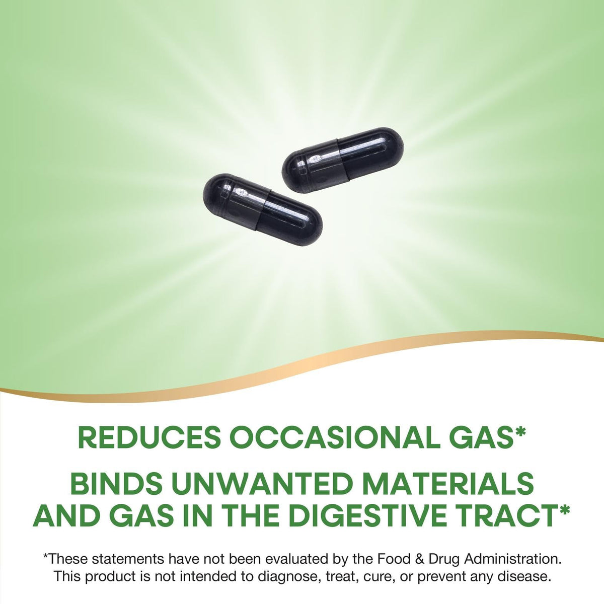 Nature's Way Activated Charcoal, Binds Unwanted Materials and Gas in the Digestive Tract*, 560 mg per 2-Capsule Serving, Nature's Way