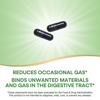 Nature's Way Activated Charcoal, Binds Unwanted Materials and Gas in the Digestive Tract*, 560 mg per 2-Capsule Serving, Nature's Way
