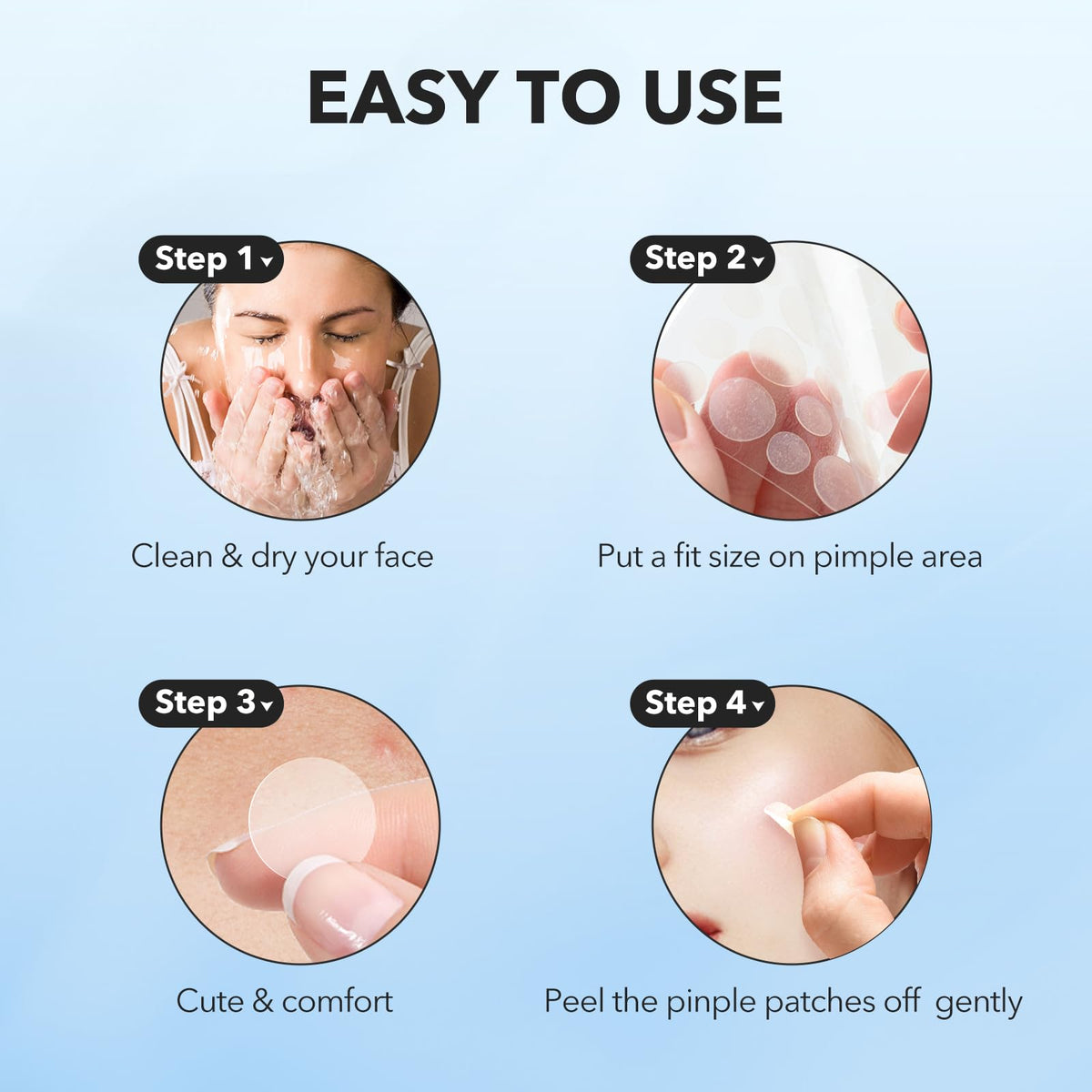 QUSTERE Pimple Patches for Face, Hydrocolloid Acne Patches, Cute Round Shape Zit Covers, Spot Stickers with Tea Tree, Salicylic Acid & Cica Oil| 2 Sizes (9mm, 12mm) |288 Count QUSTERE