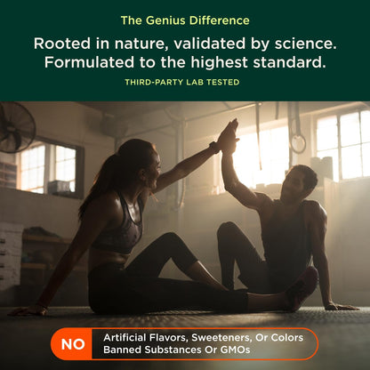 The Genius Brand Genius Mushroom - Plant-Based Supplement for Immune, Focus & Energy Support - Lion's Mane, Cordyceps & Reishi - Organic & Non-GMO - Butter Toffee - 60 Soft Chews The Genius BrandBuy Supplements Australia
