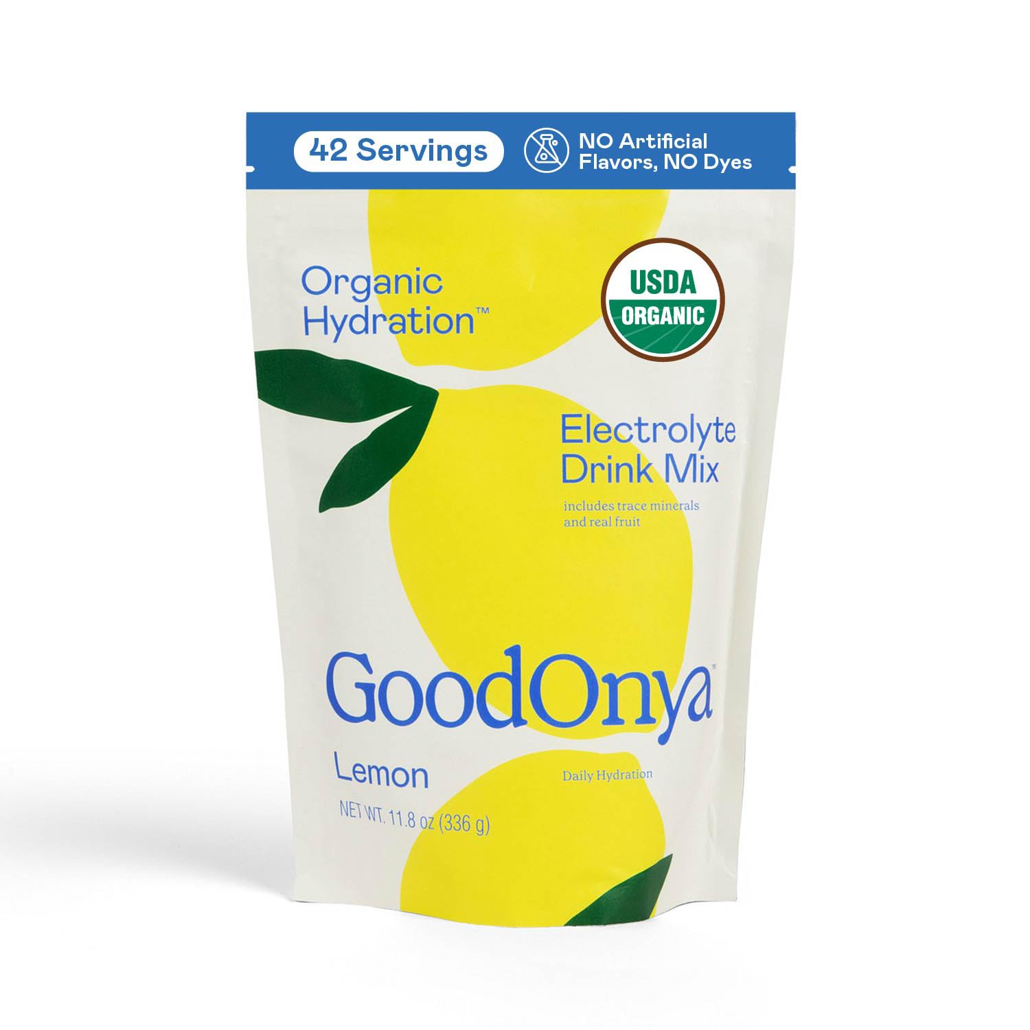 GOODONYA Organic Hydration Electrolyte Drink Mix, Certified Organic Hydration Powder, Non-GMO, Biochecked Glyphosate Free, Low Sugar, Lemonade Flavor, GOODONYA buy australia supplements