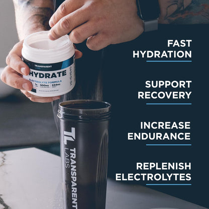 Transparent Labs Hydrate Electrolytes Powder (40 Servings, Peach Mango) & Creatine HMB (30 Servings, Strawberry Lemonade)