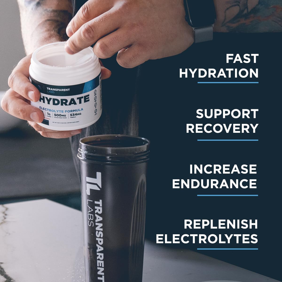 Transparent Labs Grass-Fed Whey Protein Isolate (30 Servings, Strawberry Milkshake) & Hydrate Electrolytes Powder (40 Servings, Peach Mango)