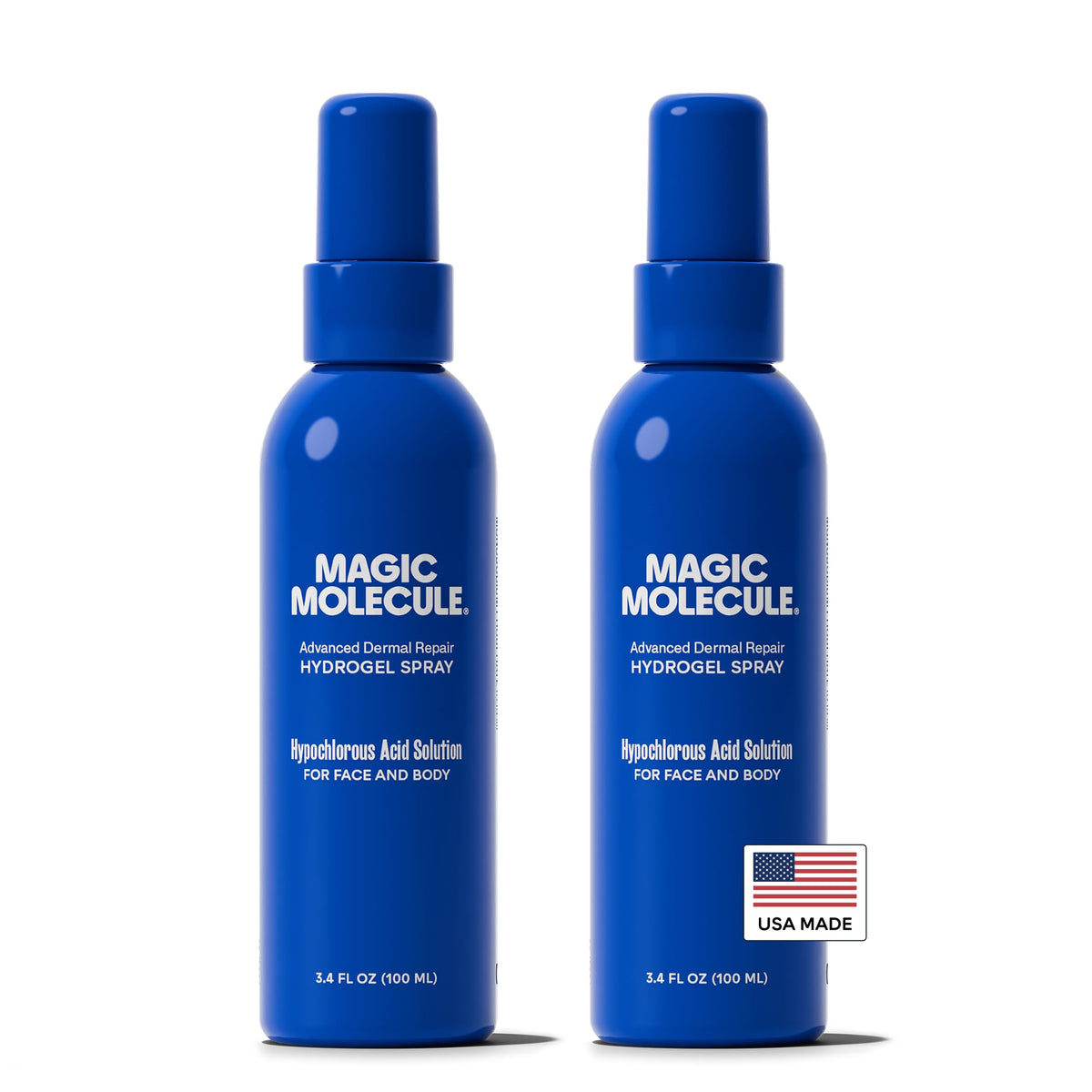 Magic Molecule Hypochlorous Acid Hydrogel Spray, Dermal Repair, 3.4oz 2PK Magic Molecule