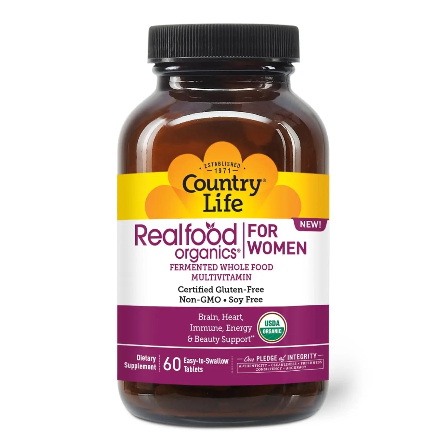 Country Life Realfood Organics Women’s Multivitamin – USDA Organic, Vegan, Gluten-Free – 1,300mg Fermented Whole Foods, Vitamins D, E, B, Folate & Biotin Country Life buy australia supplements