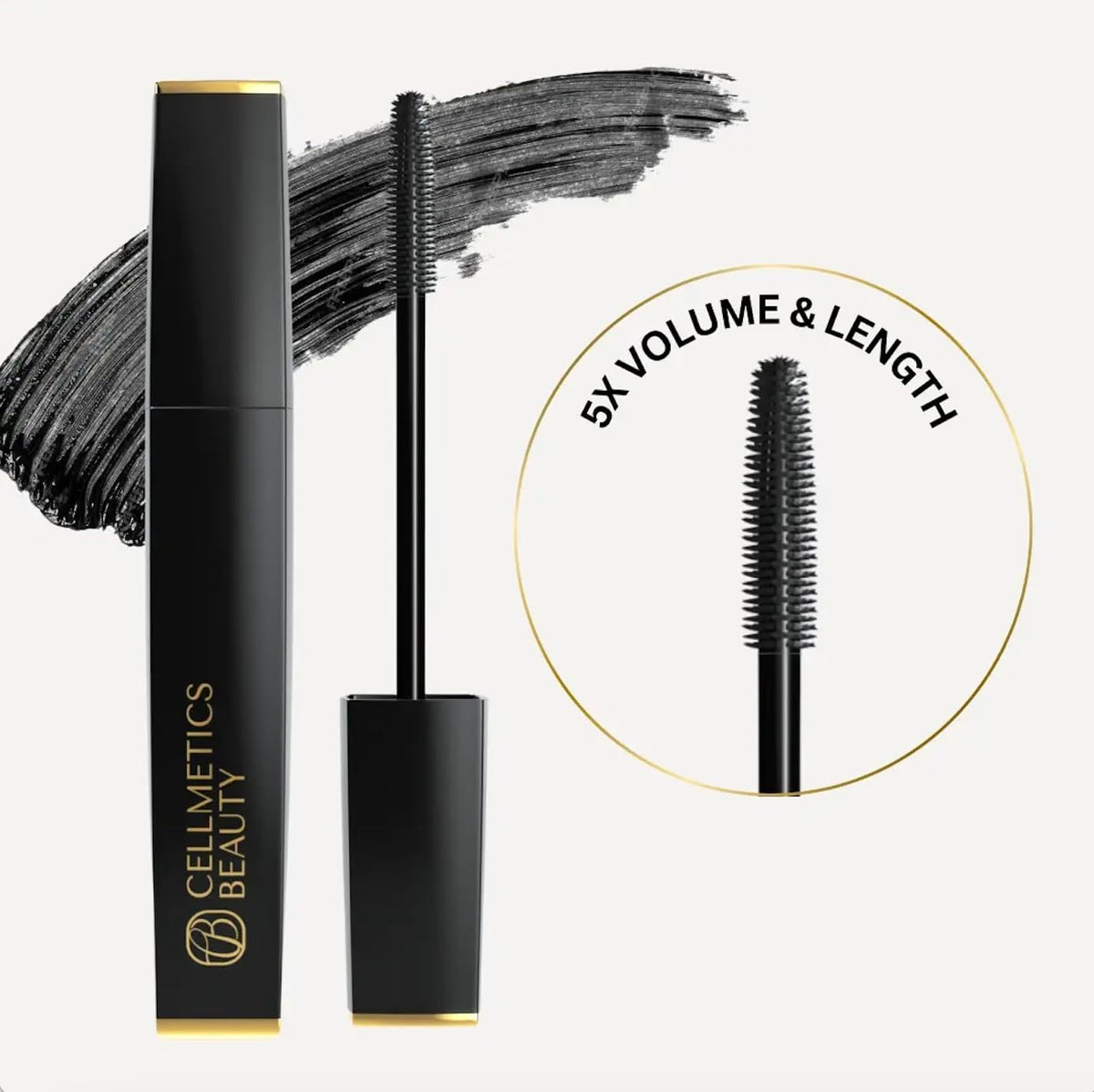 Cellmetics Mascara for Older Women 60 Plus, Volumizing & Lengthening Tubing Mascara with Lash Growth Effect, Hypoallergenic, Smudge-Free and Gentle for Sensitive Eyes (Black, New Formula) CELLMETICS BEAUTY