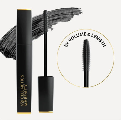 Cellmetics Mascara for Older Women 60 Plus, Volumizing & Lengthening Tubing Mascara with Lash Growth Effect, Hypoallergenic, Smudge-Free and Gentle for Sensitive Eyes (Black, New Formula) CELLMETICS BEAUTY