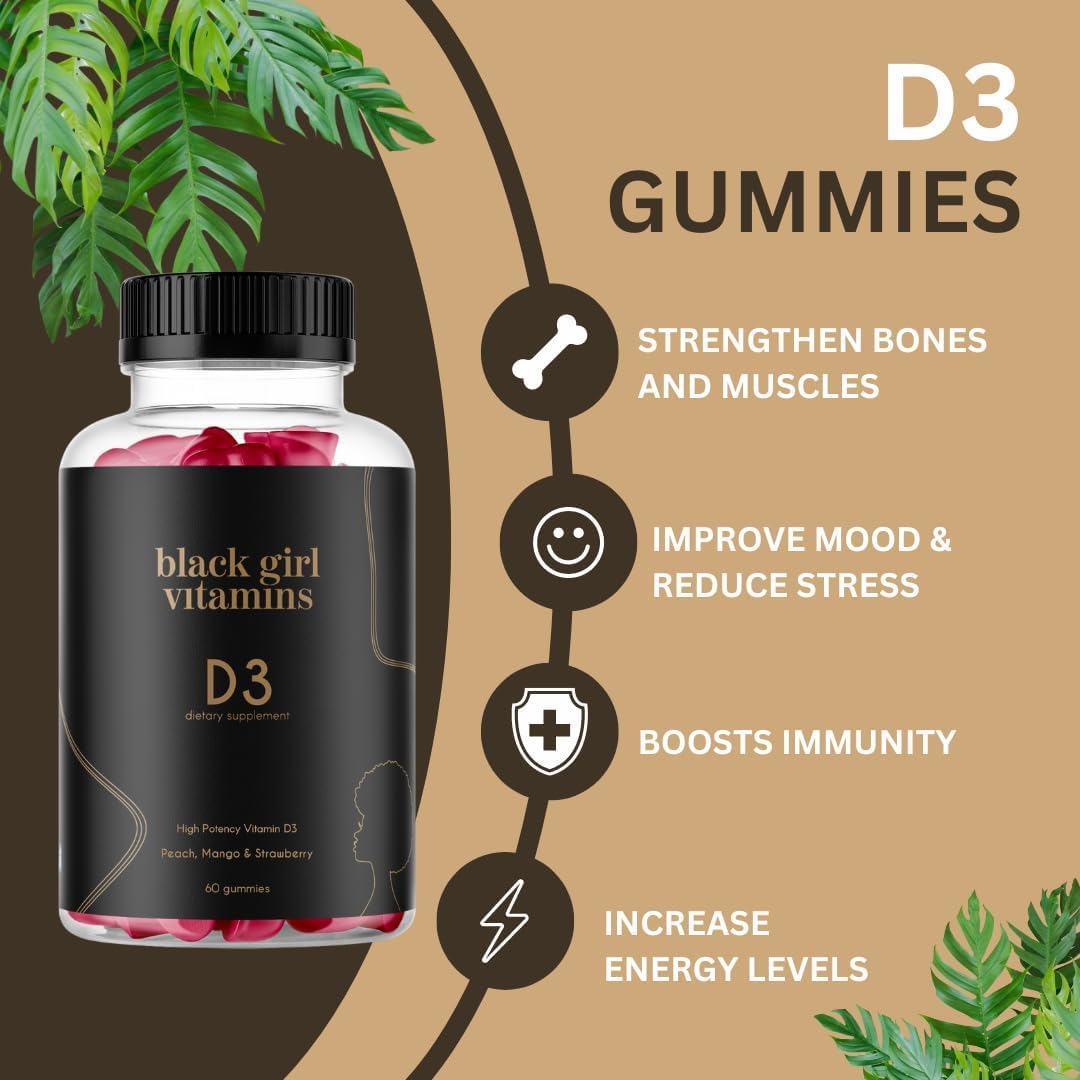 Black Girl Vitamins Look Good Feel Good Bundle – Hair Skin & Nails, Vitamin D3 2000IU & Once a Day Multivitamin - Women's Supplement Bundle Black Girl Vitamins