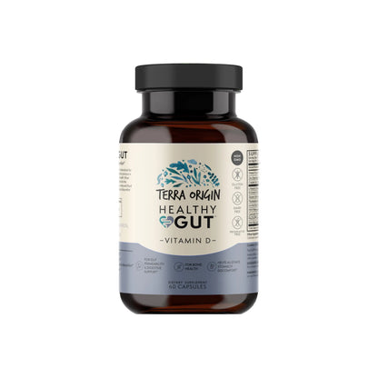 TERRA ORIGIN Healthy Gut with Vitamin D 5000 IU | 60 Capsules | Gut Health Supplements for Men and Women | Supports Digestion and Gas TERRA ORIGIN