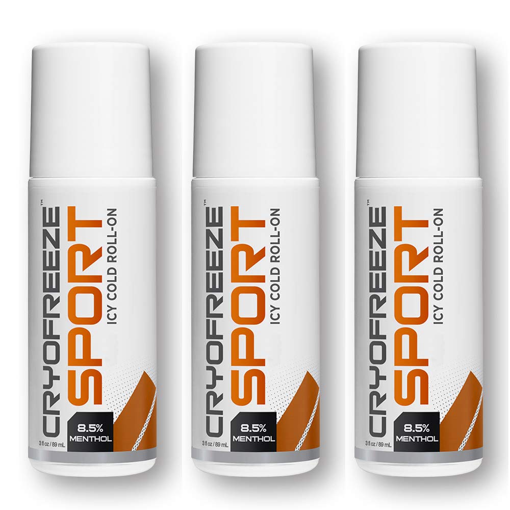 OMAX 3 Bottles CryoFreeze Sport ICY Cold Pain Relief Roll-On, 8.5% Menthol, Natural Pain Relief - 3 Bottles (3 oz Each) OMAX buy australia supplements