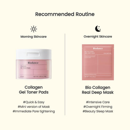 Biodance Collagen Gel Toner Pads, Pore Minimizer for Face, Improving Elasticity, Plumping Toner Pads for Sensitive Skin BIODANCE