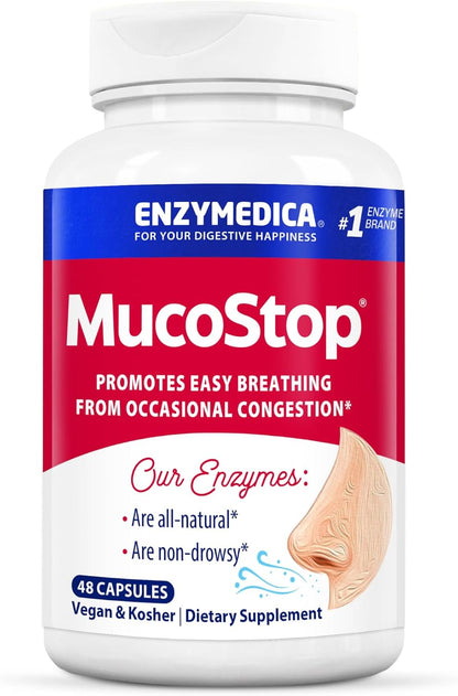 Enzymedica MucoStop Caps - Helps Clear Mucus - 48 Capsules Gsupps Australia