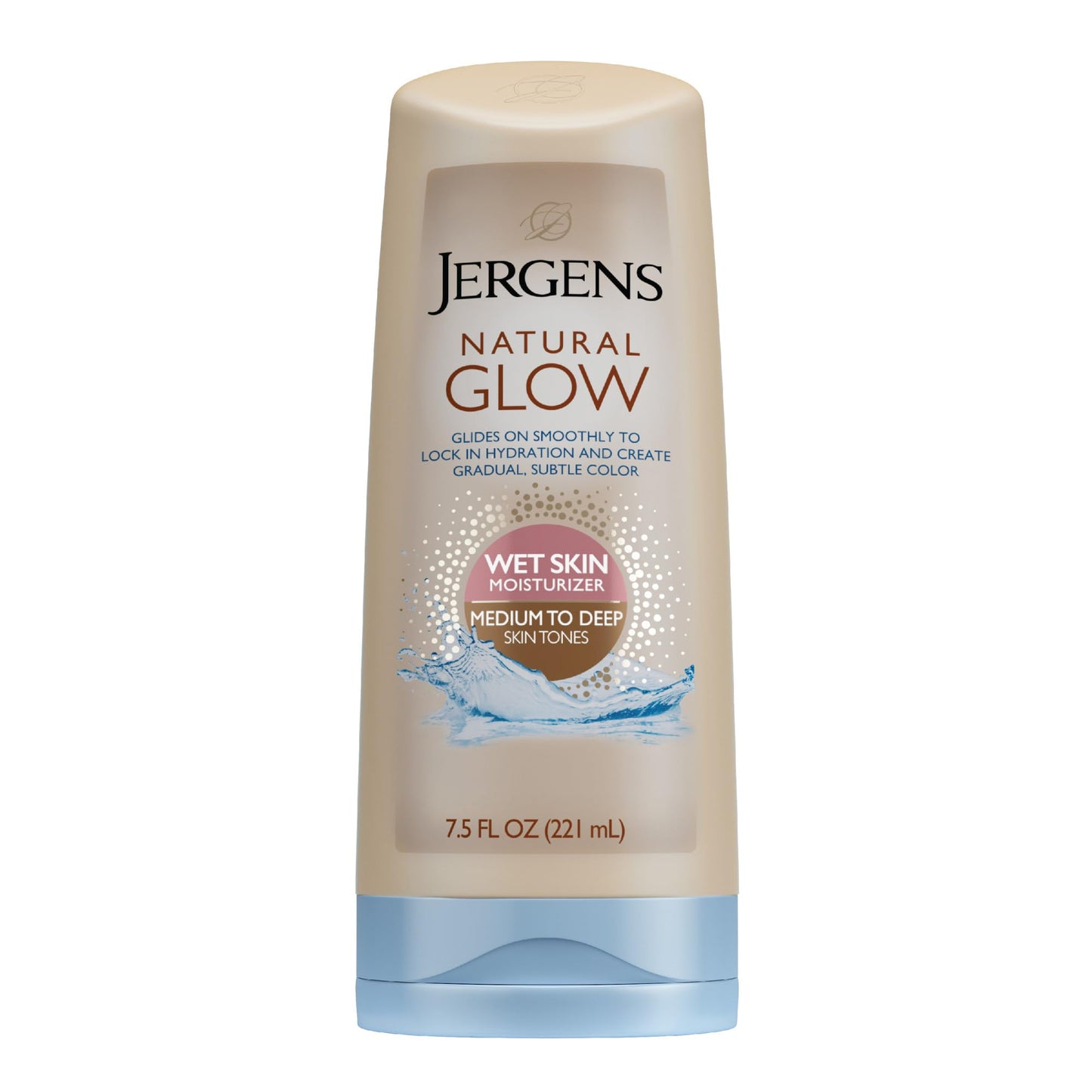 Jergens Natural Glow In Shower Lotion, Self Tanner for Medium to Deep Skin Tone, Sunless Tanning Wet Skin Lotion for Gradual Jergens
