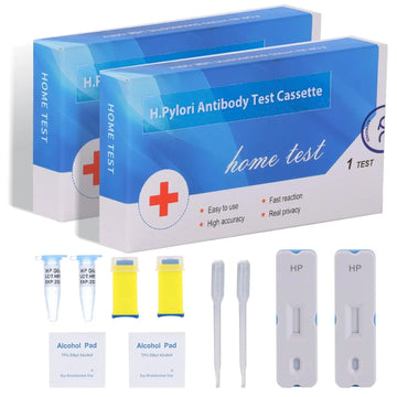 H. Pylori，Helicobacter Pylori Detection 2 Test kit, 10-15 Minutes of Quick Home Testing, The Result is Highly Accurate, Easy to use and Read Evuioas buy australia supplements
