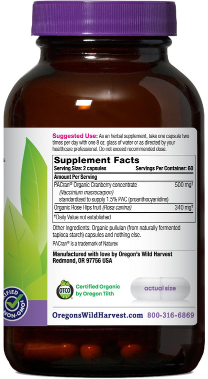 Oregon's Wild Harvest Cranberry Organic Non-GMO Supplement Urinary Tract Support Gsupps Australia