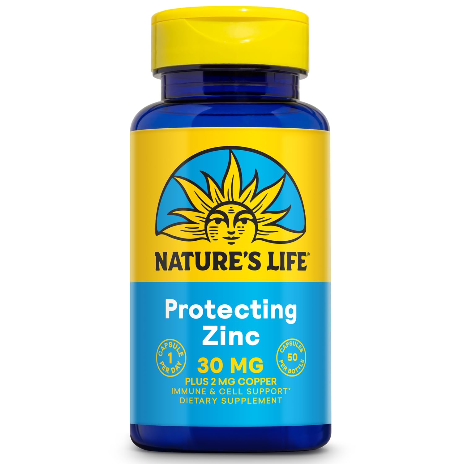 Nature's Life Zinc Picolinate 30mg Plus 2mg of Copper - Chelated Zinc Supplement for Immune, Cardiovascular, Skin, Cellular Function, and Muscle Support - 60-Day Guarantee - 50 Servings, 50 Capsules Nature's Life buy australia supplements