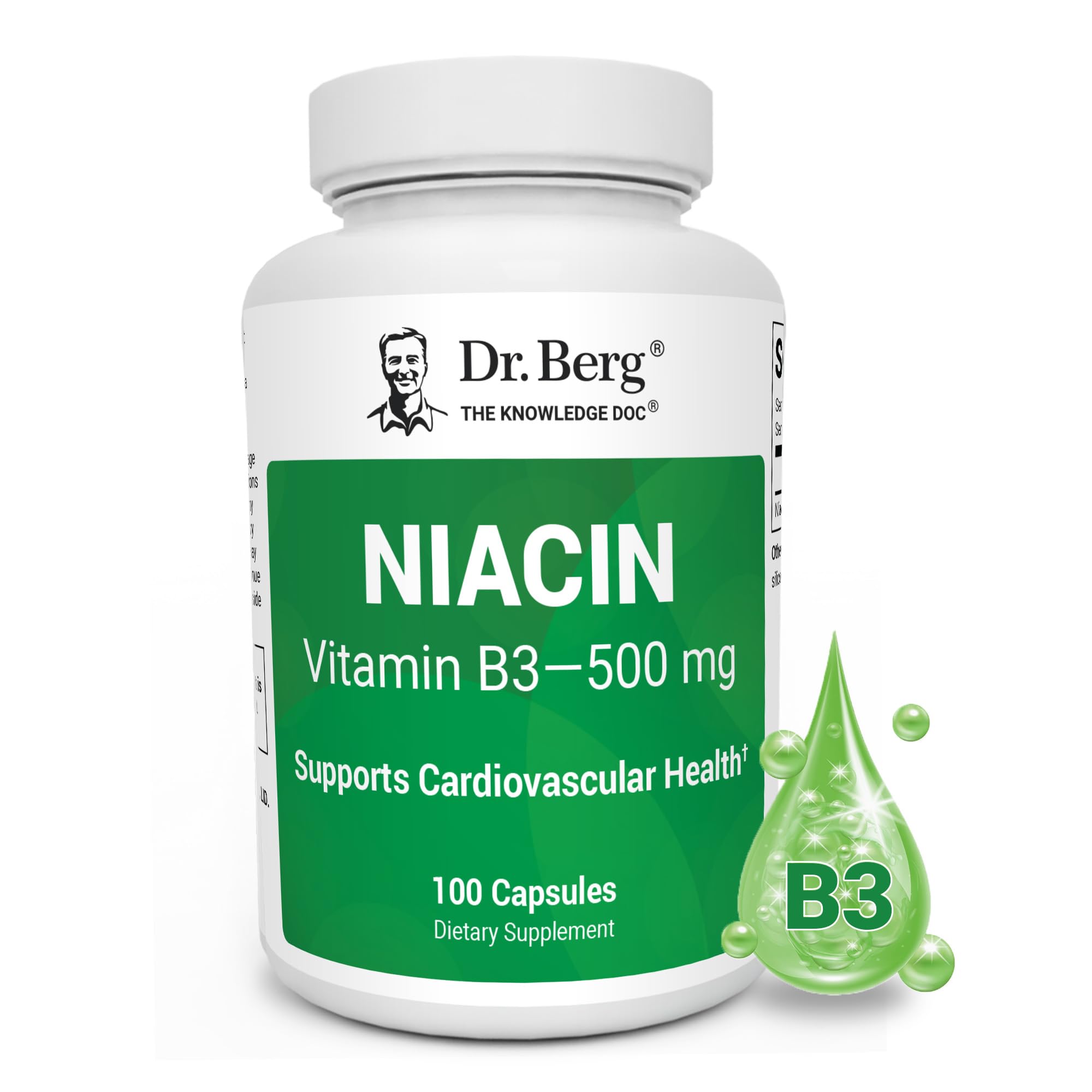 Dr. Berg Highly-Potent Niacin 500 mg – Now Only 125 mg per Capsule for Niacin Flush Tolerance Building – Gradually Increase to 500mg a Day – Vitamin B3 for Heart, Brain & Energy Support – 100 Capsules Dr. Berg Nutritionals buy australia supplements