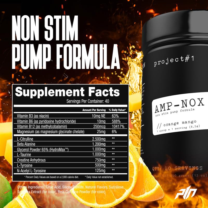 Project #1 AMP-NOX: Pre & Post Workout Powder to Boost Focus & Pump | Energizing Project #1 buy australia supplements