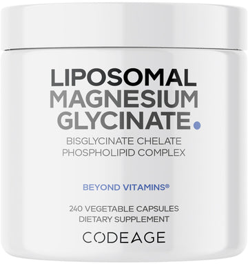 Codeage Liposomal Magnesium Glycinate Supplement, 2-Month Supply, Bisglycinate Magnesium Chelate, Chelated Magnesium Mineral Pills, BioPerine Black Pepper Vitamins Capsules, Non-GMO Vegan, 240 ct Codeage buy australia supplements