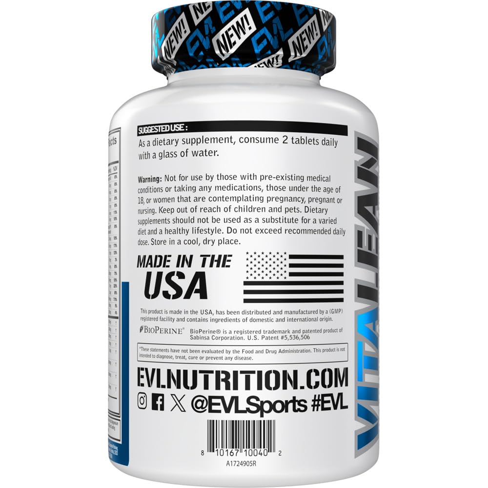 Evlution Nutrition VitaLean - Vitamins + Weight Loss Support - Key Vitamin + Core Antioxidant Support - Daily Nutrient & Weight Management Support - Bone, Eye & Immune Support - 45 Servings Evlution buy australia supplements