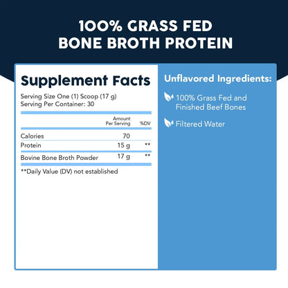 Paleovalley 100% Grass Fed Beef Bone Broth Protein Powder - Rich in Collagen Peptides for Hair, Skin, Gut Health, Bone and Joint Support Paleovalley