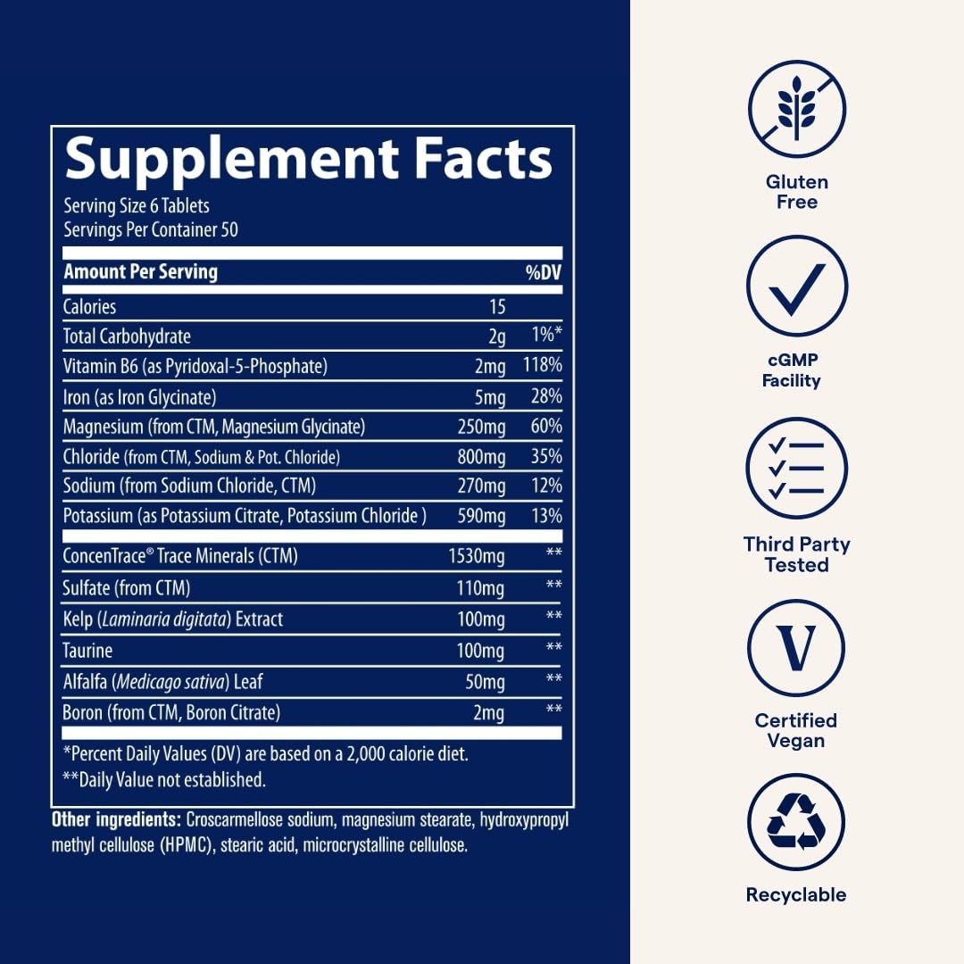 Trace Minerals Electrolyte Stamina - Daily Hydration Supplement for Electrolyte Balance - Energy Support - Full Spectrum of Ionic Minerals - Vegan - Gluten-Free - 300 Count (50 Servings) Trace Minerals buy australia supplements
