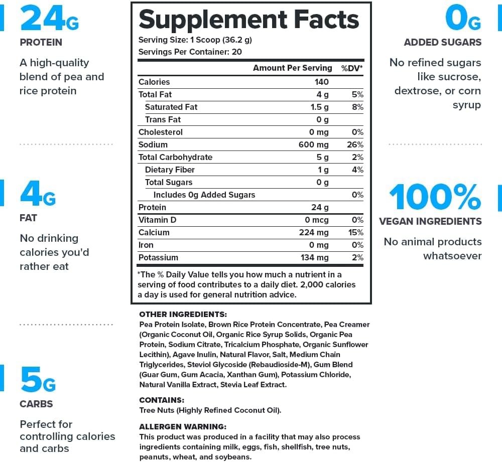 LEGION Plant+ Vegan Protein Powder, Chocolate - Rice and Pea, Plant Based Protein Blend. Gluten Free, GMO Free, Naturally Sweetened and Flavored, 20 Servings, (Chocolate)