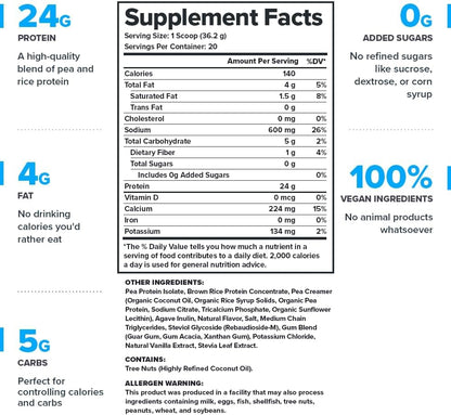 LEGION Plant+ Vegan Protein Powder, Chocolate - Rice and Pea, Plant Based Protein Blend. Gluten Free, GMO Free, Naturally Sweetened and Flavored, 20 Servings, (Chocolate)