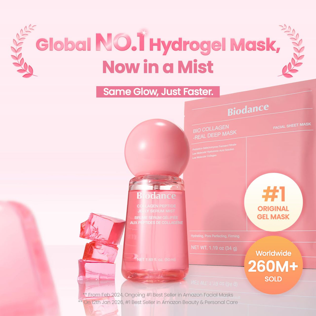 BIODANCE Collagen Peptides Jelly Serum Mist, Hydrating Face Mist, Plumping, Anti-Aging Face Spray, Sprayable Hydrogel, Travel Essentials & Self Care Gifts for Women, Korean Skin Care | 1.69 fl.oz BIODANCE