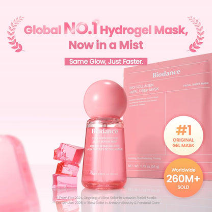 BIODANCE Collagen Peptides Jelly Serum Mist, Hydrating Face Mist, Plumping, Anti-Aging Face Spray, Sprayable Hydrogel, Travel Essentials & Self Care Gifts for Women, Korean Skin Care | 1.69 fl.oz BIODANCE
