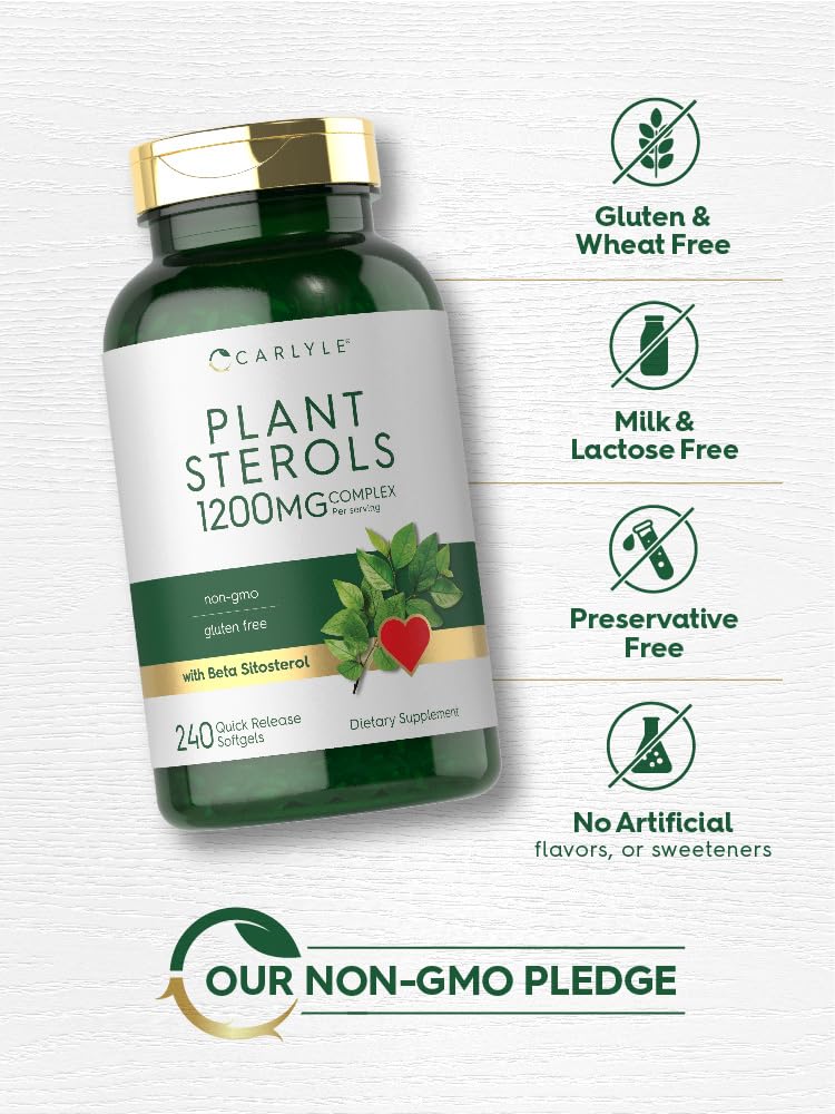 Carlyle Plant Sterols Supplement 1200 mg | 240 Softgels | with Beta Sitosterol | Non-GMO & Gluten Free Carlyle