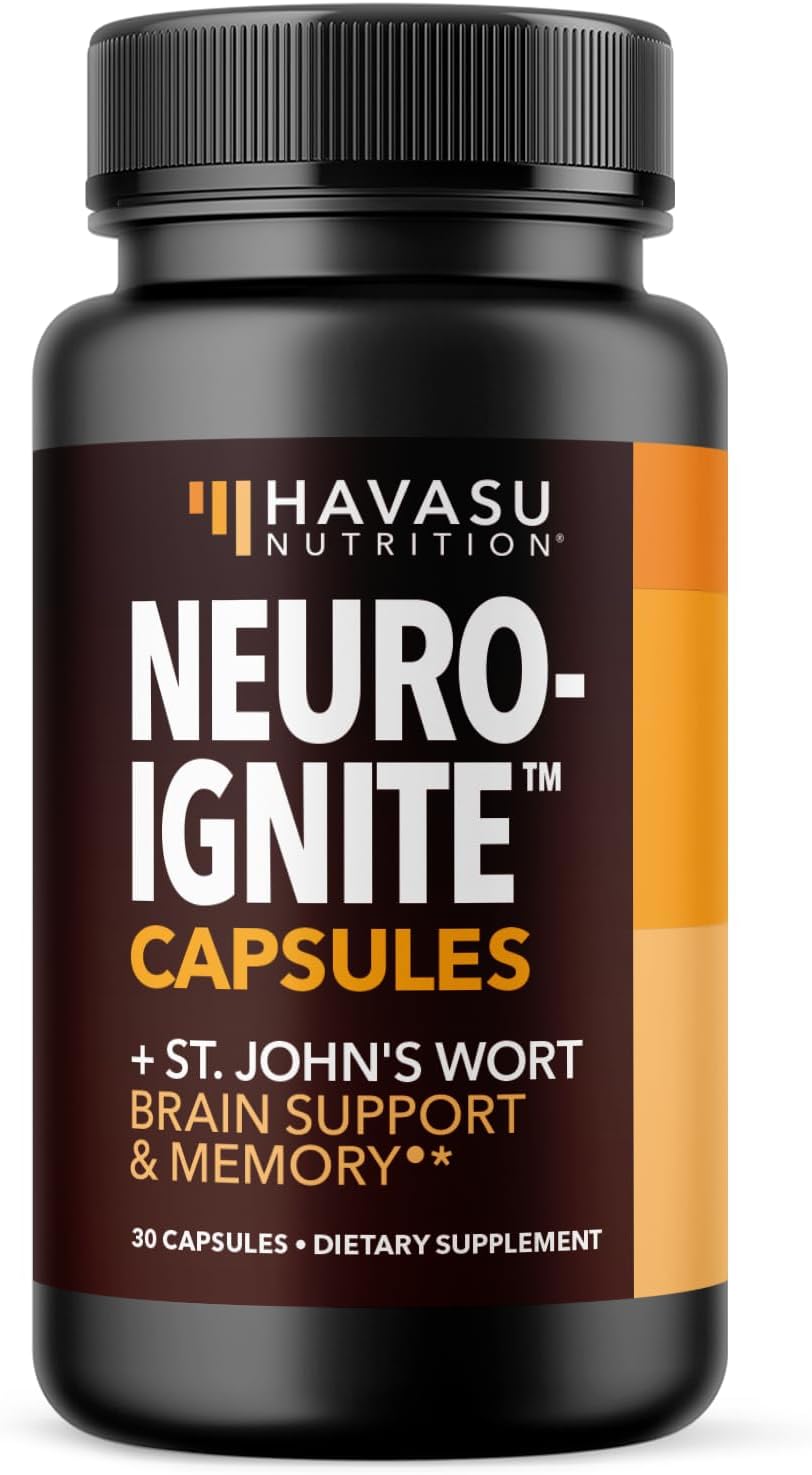 NeuroIGNITE Nootropic Brain Supplement for Memory and Focus, 30 Count | Vegan, Non-GMO Nootropic with Bacopa, Ginkgo Biloba, St. John's Wort for Cognitive Health and Mental Clarity, 30 Servings Gsupps Australia
