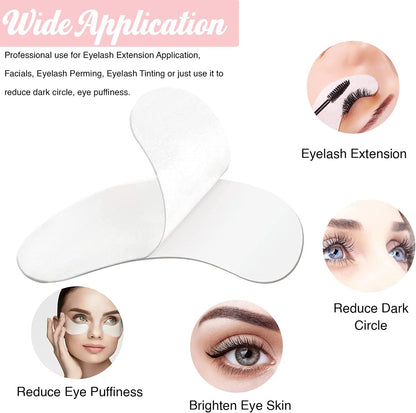 100 Pairs GreenLife Natural Hydrogel Eye Gel Pads - Collagen and Aloe Vera Patches for Under Eyes - Eyelash Extension Kit GreenLife