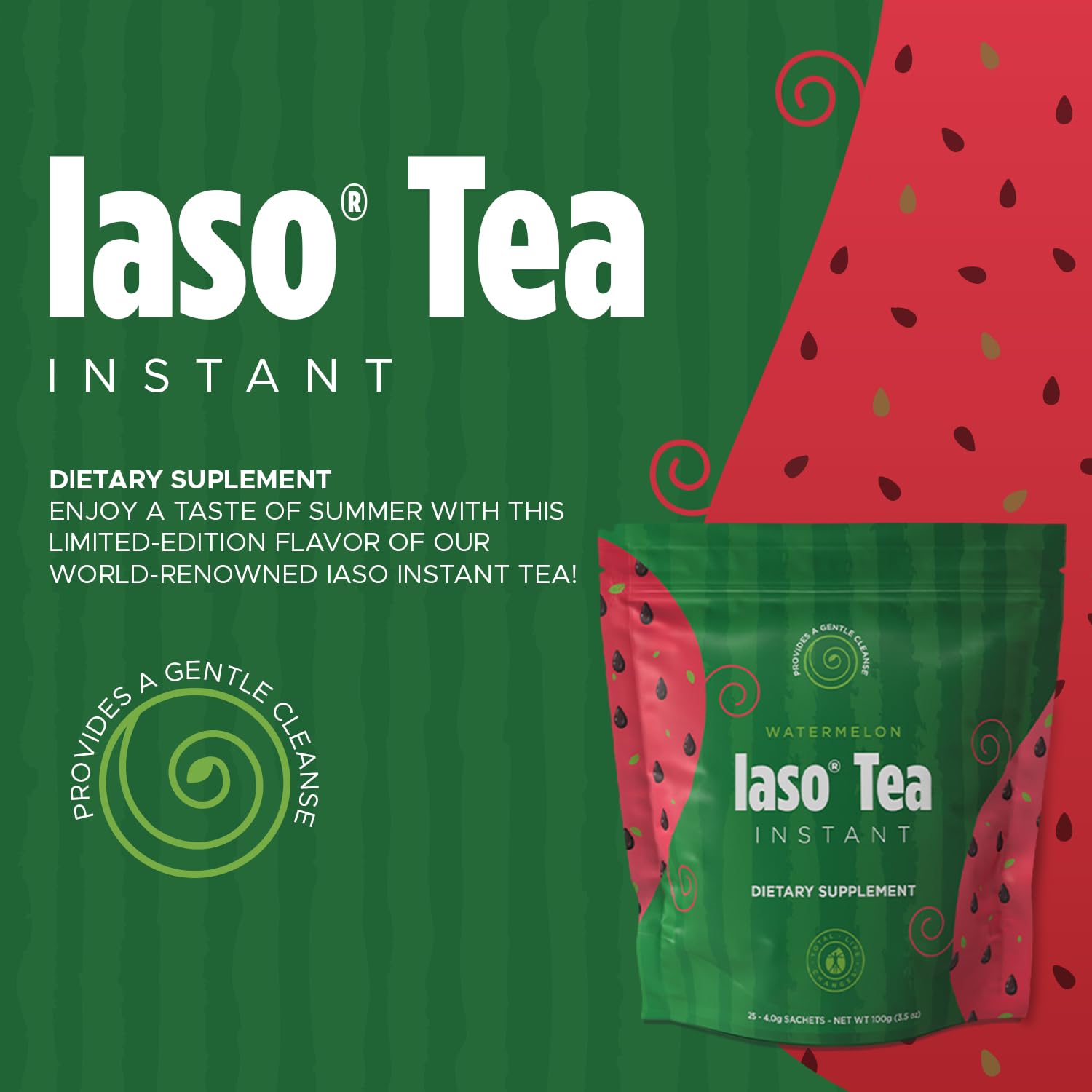 Iaso Instant Tea Watermelon Flavor - 4 grams (25 Sachets) Total Life Changes buy australia supplements